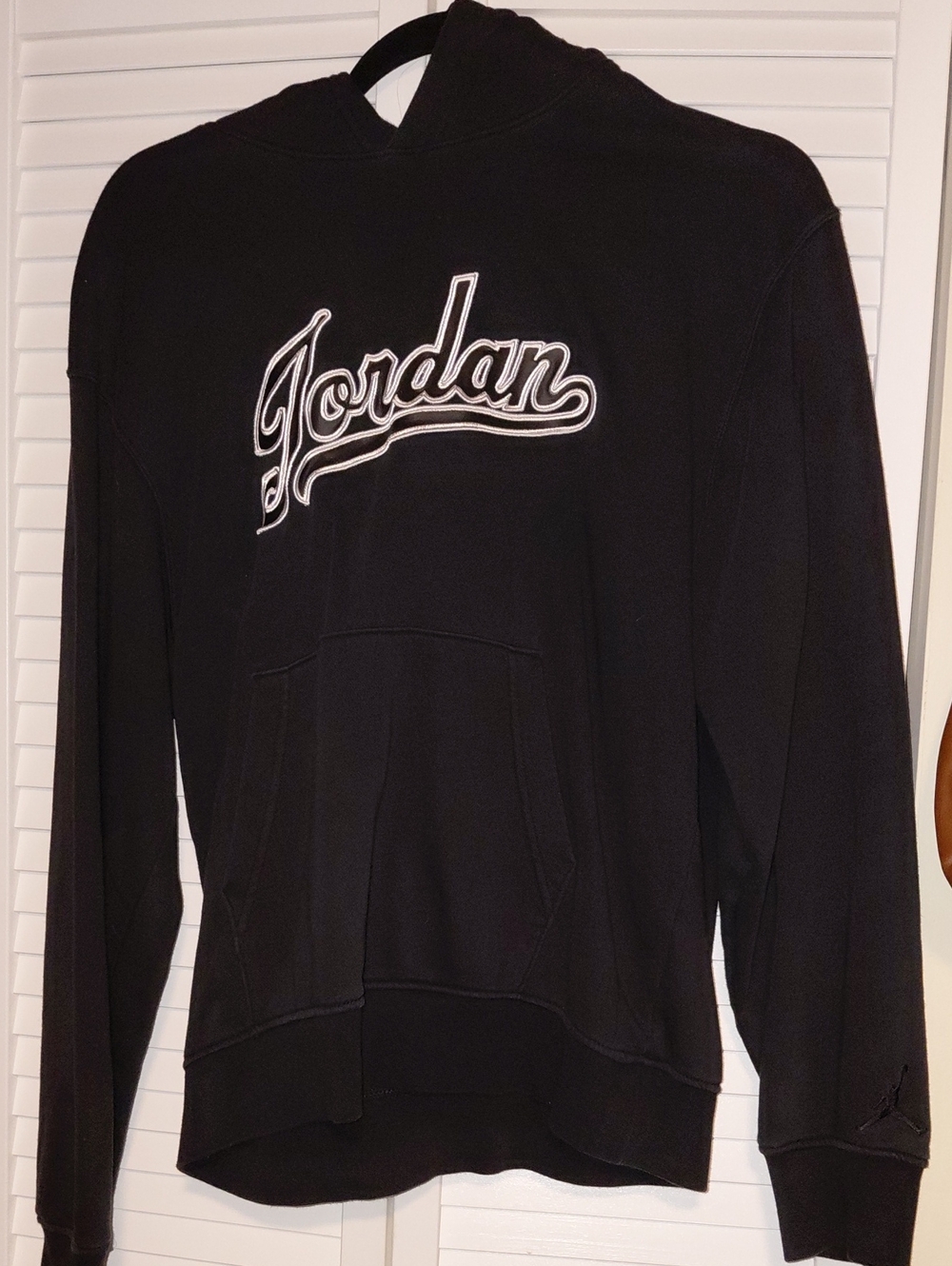 Jordan Men’s Black Script Logo Pull Over Hoodie